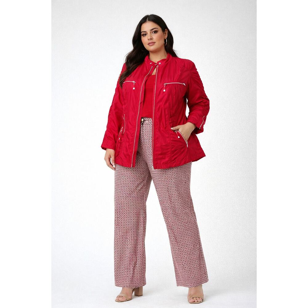Red Utility Jacket + Geo Print Pant Set | Alessa W Collection | Statement Chic